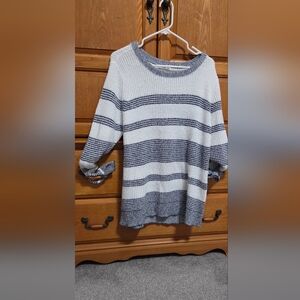 Pink Clover Navy and White Striped Sweater